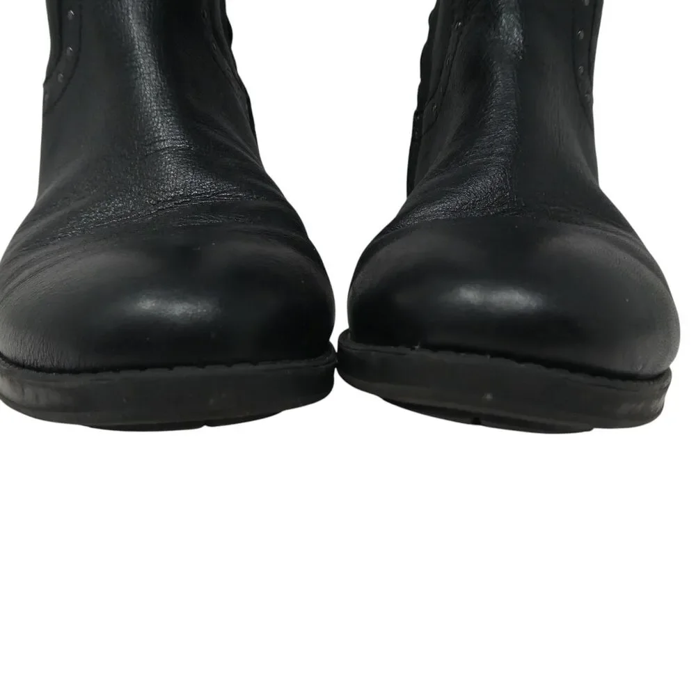 Sam‎ Edelman Prina Black Studded Leather Tall Riding Boots Womens 8